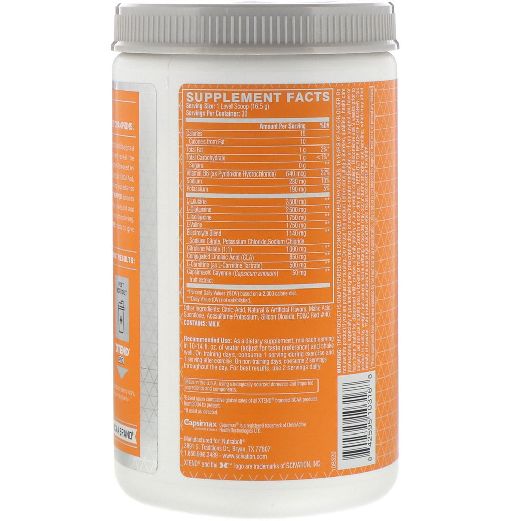 Xtend, Ripped, 7G BCAA, Watermelon Lime, 1.09 lb (495 g)