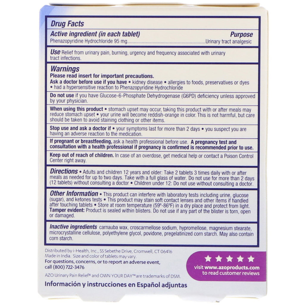 Azo, Urin smertelindring, 30 tabletter