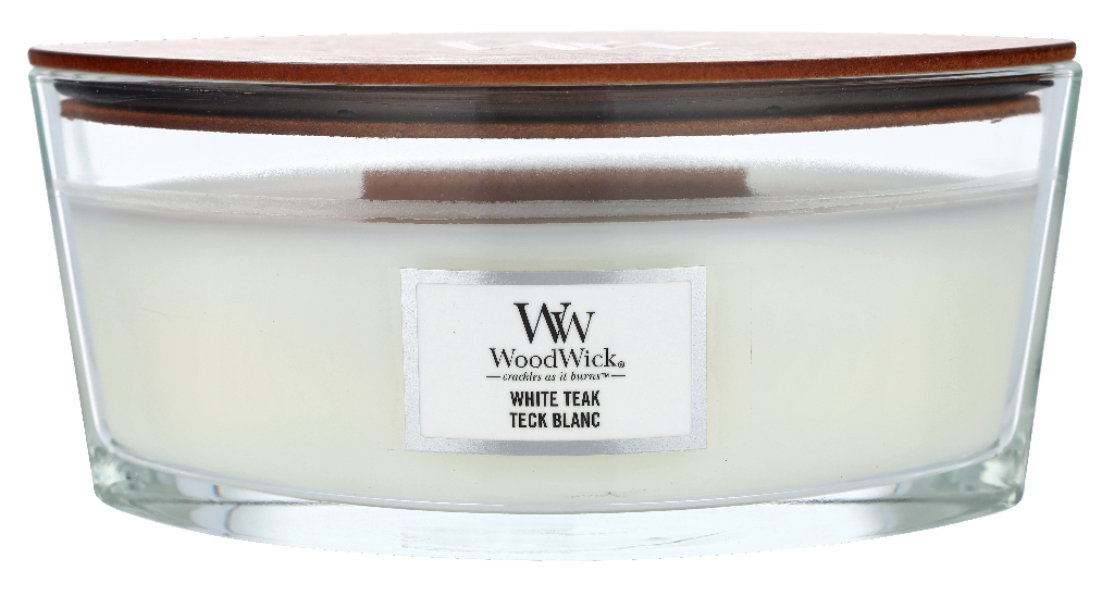 Woodwick Hvid Teak Lys 453,6 gr