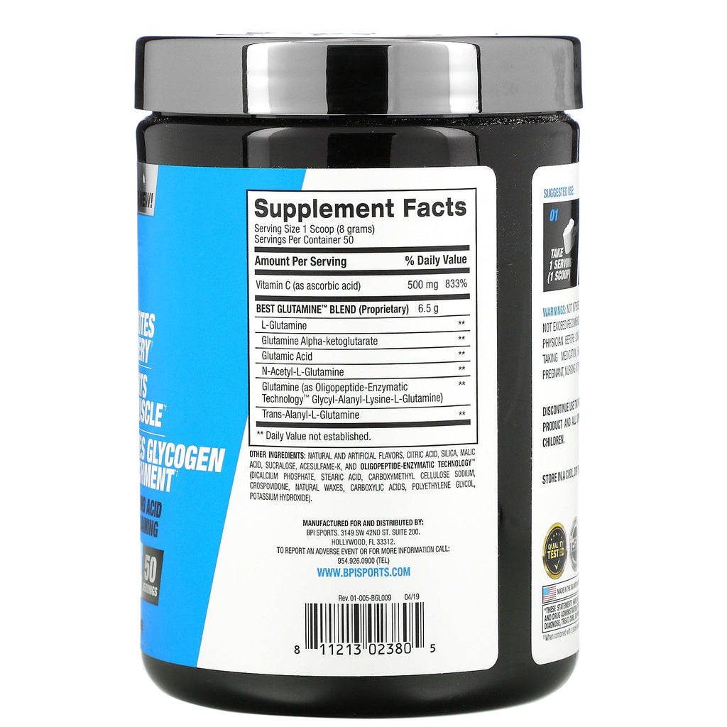 BPI Sports, Best Glutamine, Snow Cone, 14.1 oz (400 g)