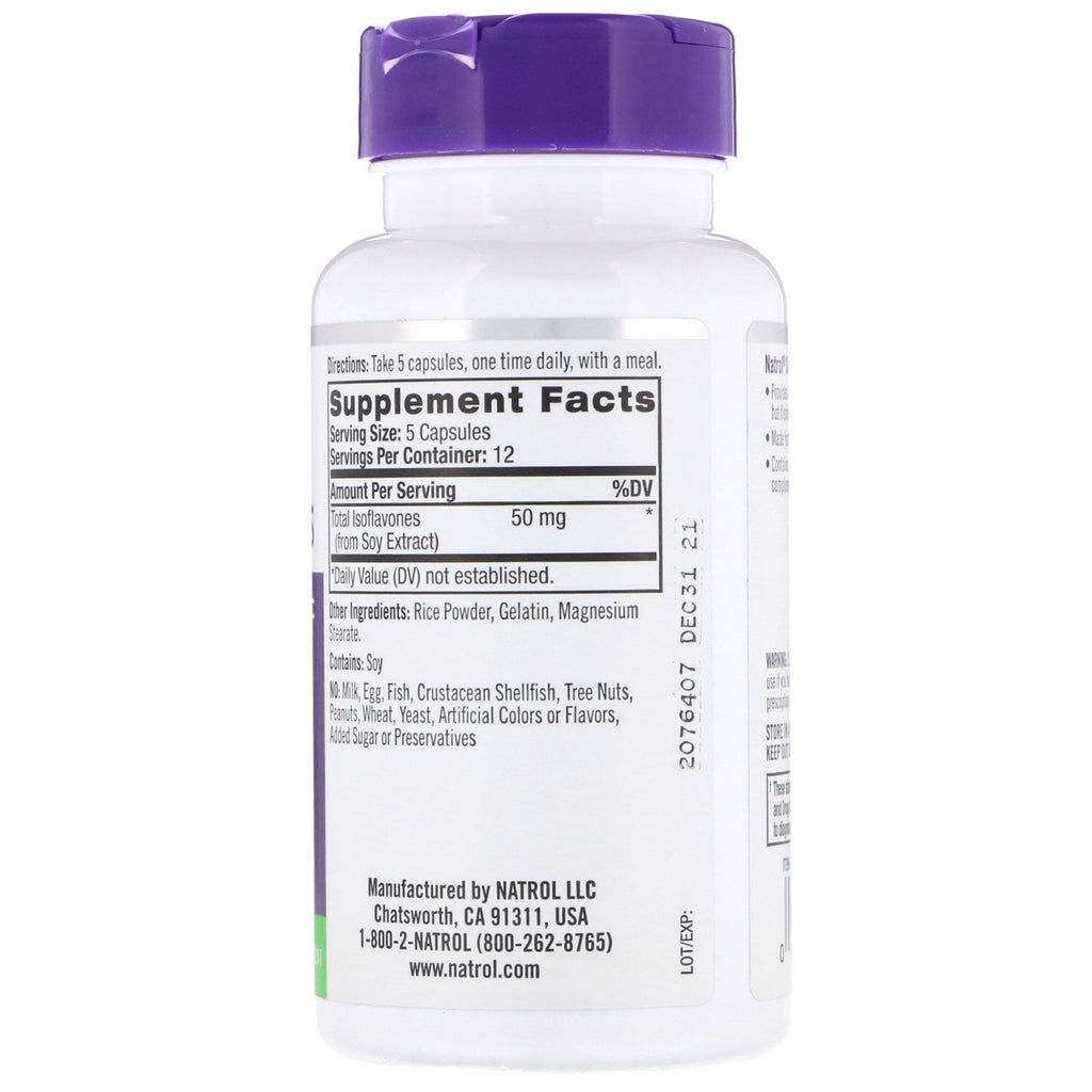 Natrol, sojaisoflavoner, 50 mg, 60 kapsler