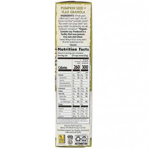 Nature's Path,  Pumpkin Seed + Flax Granola Cereal, 11.5 oz (325 g)