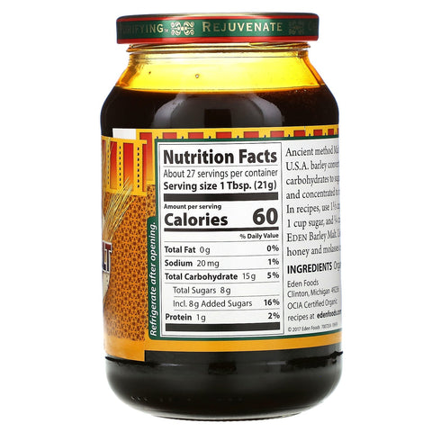 Eden Foods, traditionel bygmaltsirup, 20 oz (566 g)
