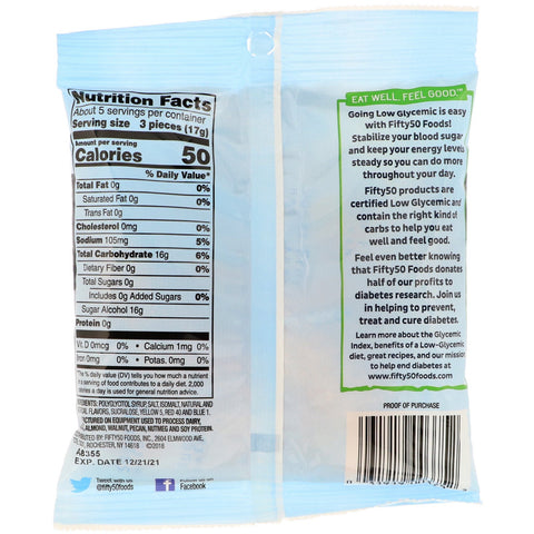 Fifty 50, lavglykæmisk hårdt slik, butterscotch, 2,75 oz (78 g)
