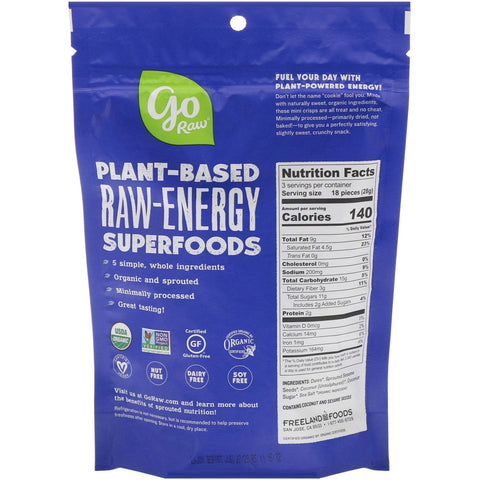 Go Raw, spirede Cookie Crisps, Sweet Crunch, 3 oz (85 g)