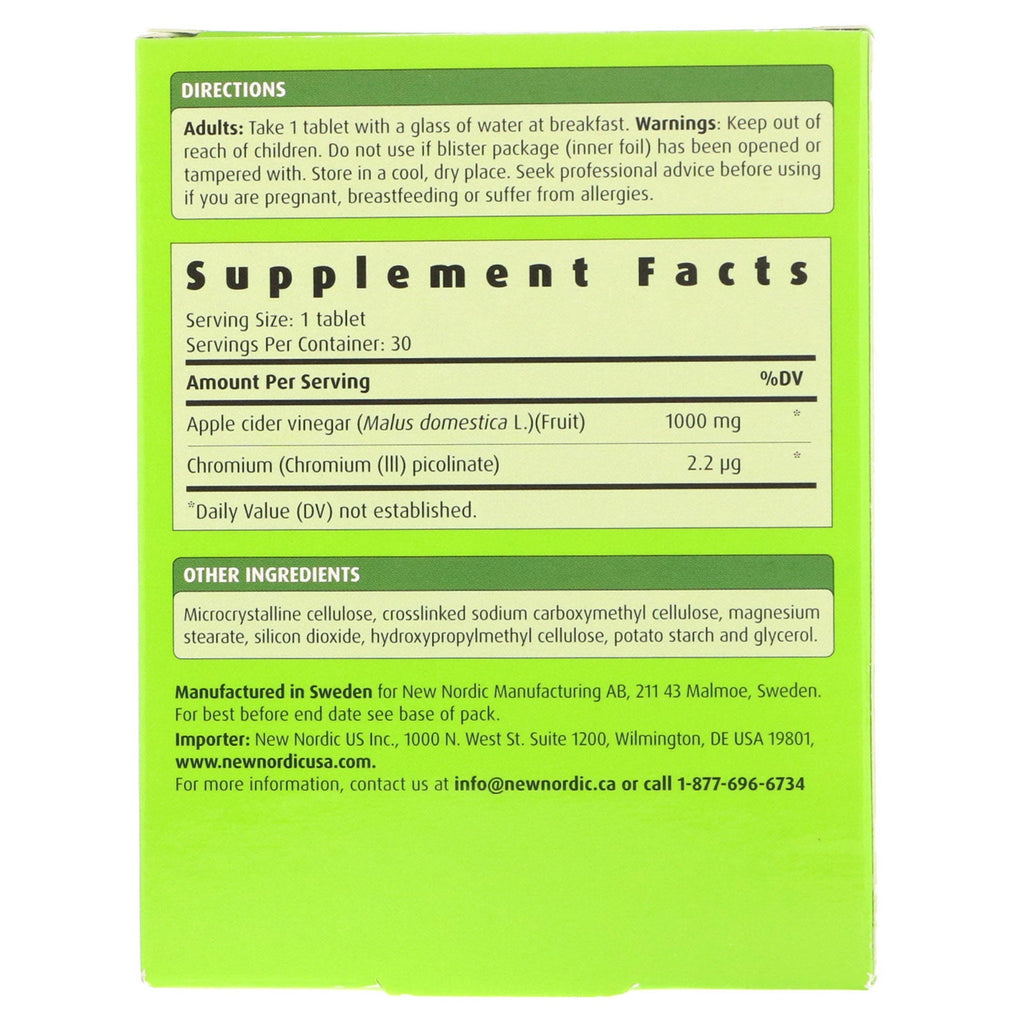 New Nordic, Apple Cider, 1,000 mg, 30 Tablets