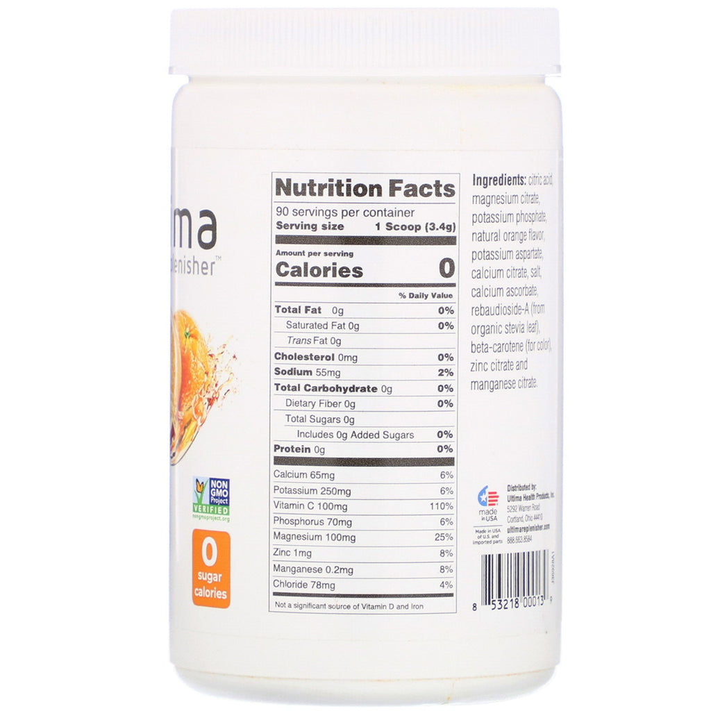Ultima Replenisher, Electrolyte Drink Mix, Orange, 10.8 oz (306 g)