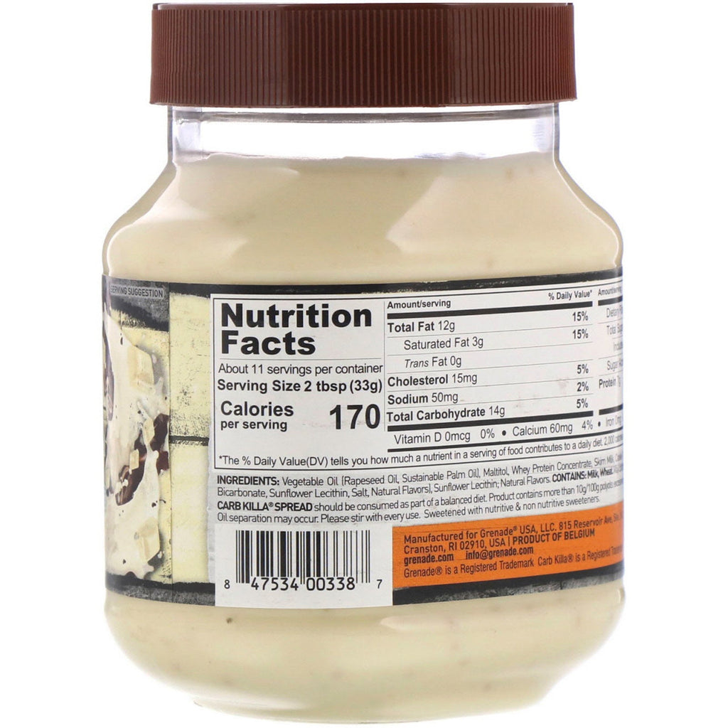 Granat, Carb Killa Protein Spread, Hvid Chokolade Cookie, 12,7 oz (360 g)