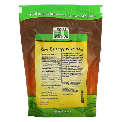 Now Foods, Real Food, Raw Energy Nut Mix, Usaltet, 16 oz (454 g)
