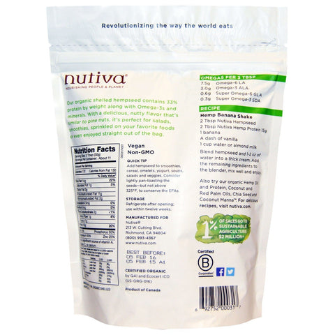 Nutiva,  Hemp Seed Raw Shelled, 12 oz (340 g)