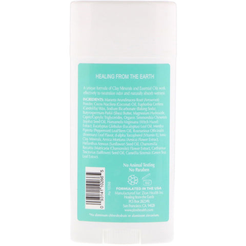Zion Health, Fed, ClayDry Deodorant, Eucalyptus Mint, 2,8 oz (80 g)