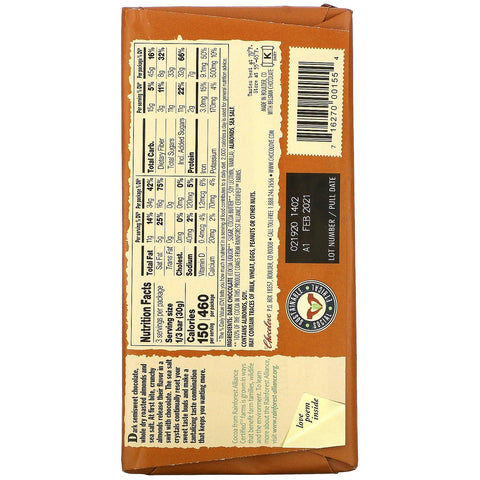 Chokolove, mandler og havsalt i mørk chokolade, 55 % kakao, 90 g (3,2 oz)