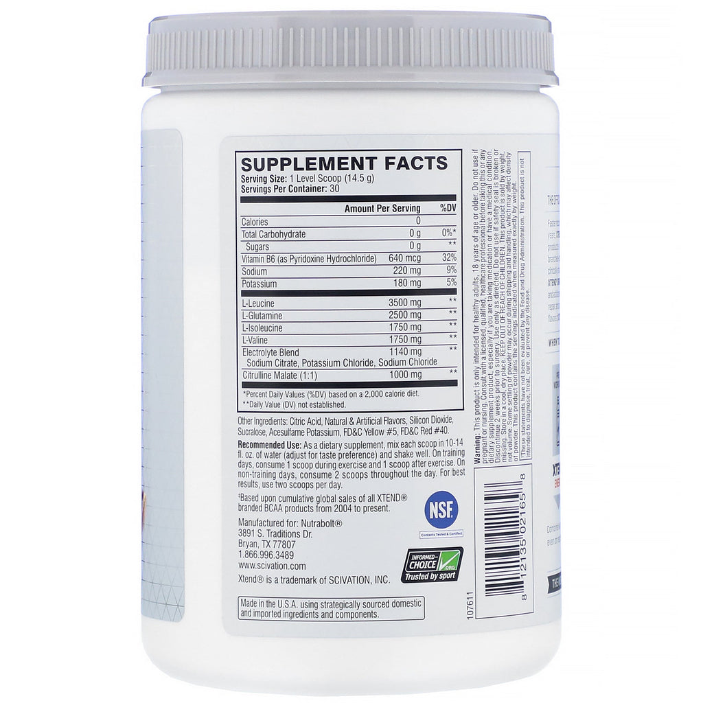 Xtend, The Original 7G BCAA, Italian Blood Orange, 15.3 oz (435 g)