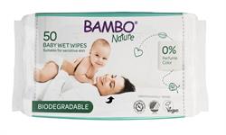 Bambo Nature Eco Fragrance-Free and Biodegradable Wet Wipes - 50 Wipes per Pck