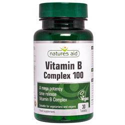 Natures Aid Mega Potency Vit B Complex 100mg Time Release 30 tabs