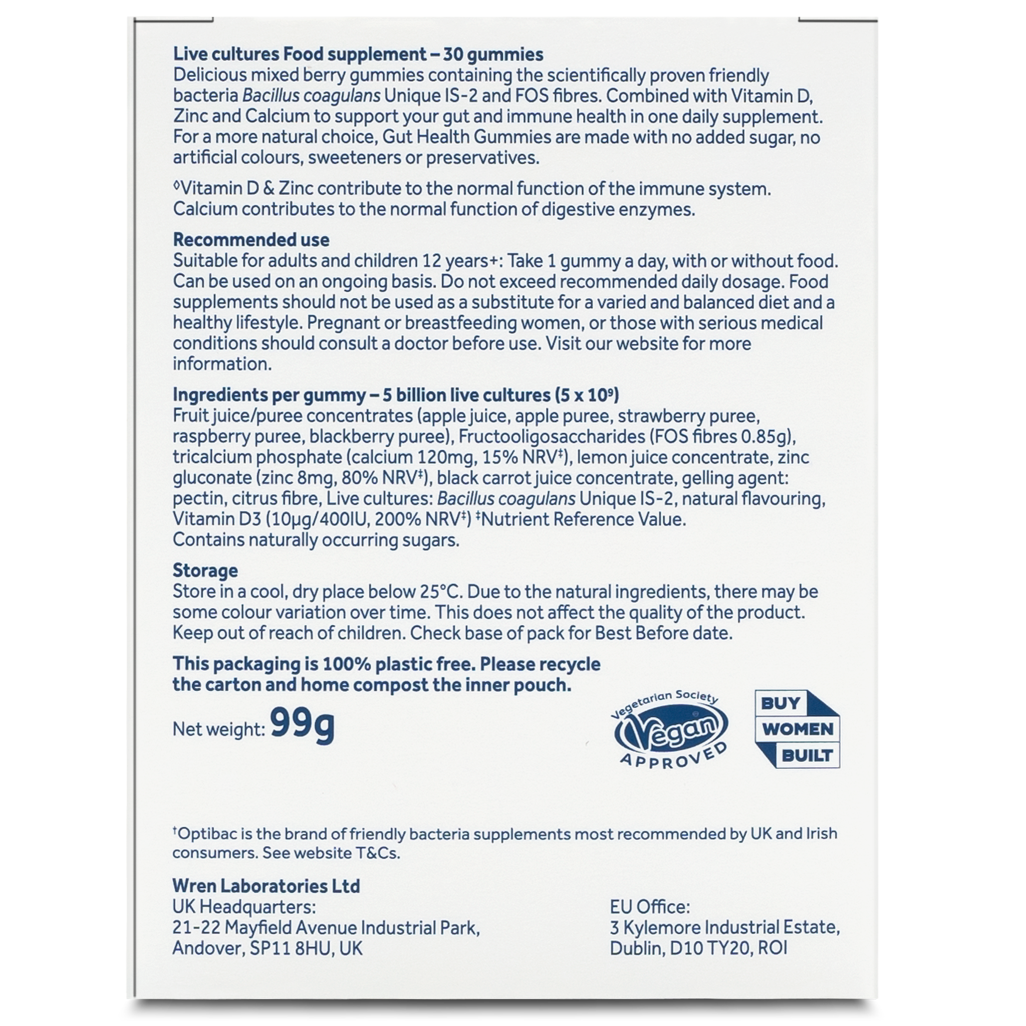 Optibac Probiotics Gut Health Gummies 30gummies