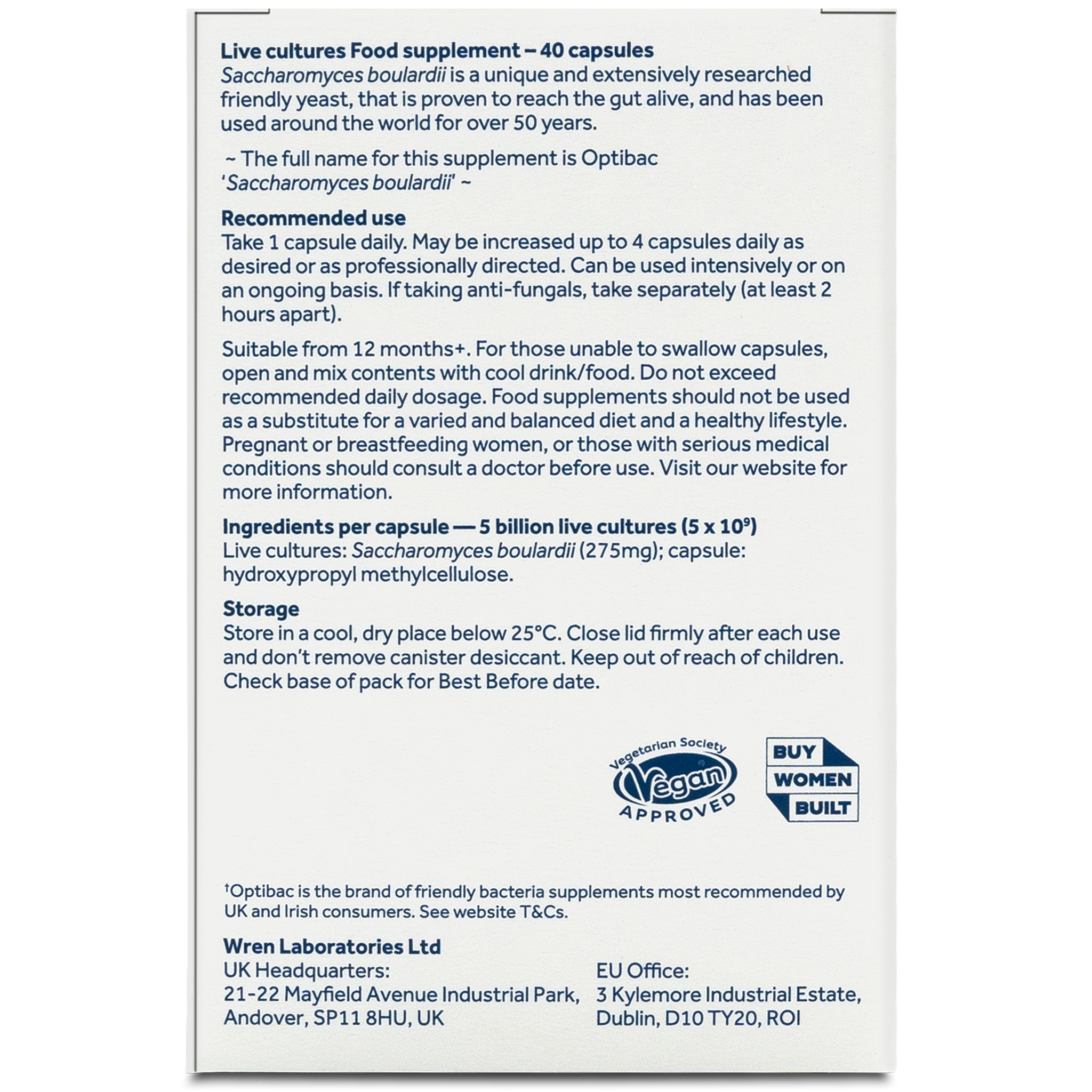 Optibac Probiotics S. Boulardii 40 capsule