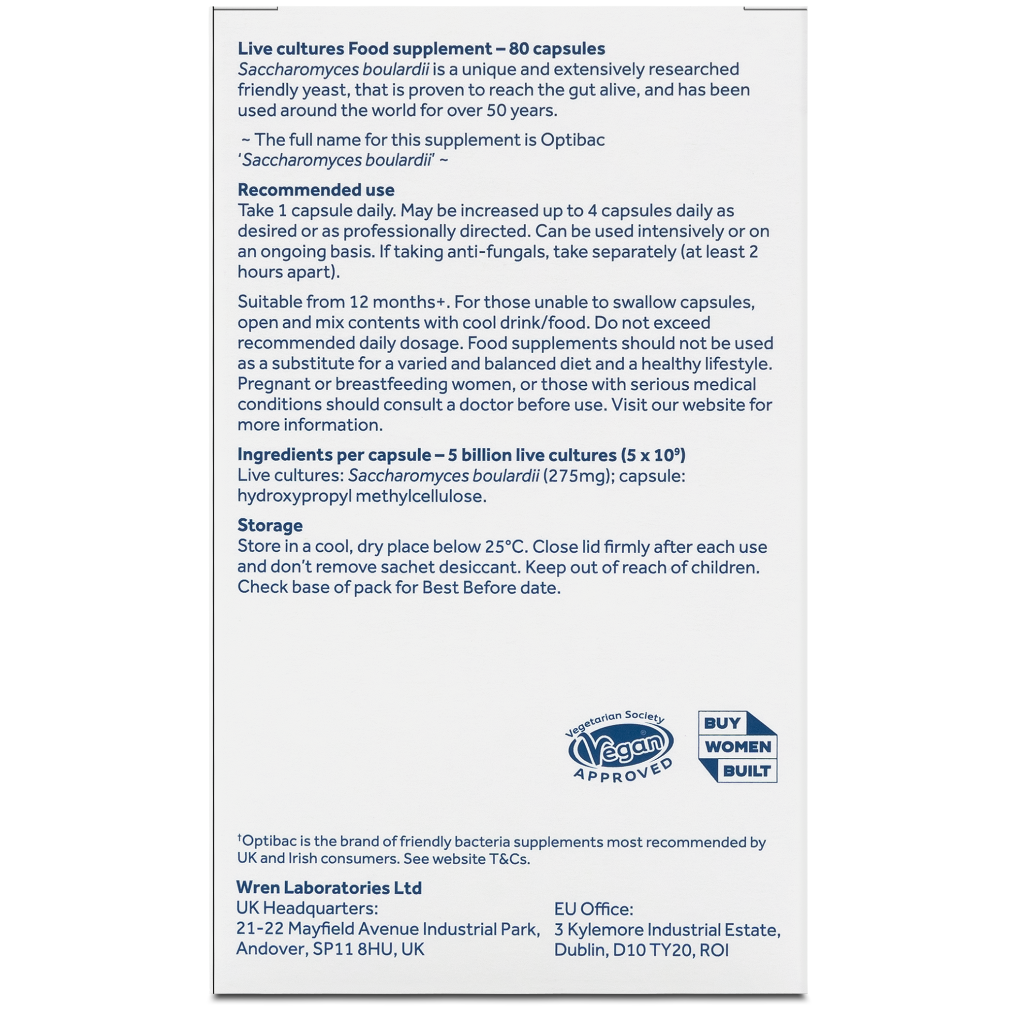 Optibac Probiotics S. Boulardii 80 capsule