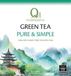 Qi Green Tea Pure and Simple 80 Tea bags / 125g