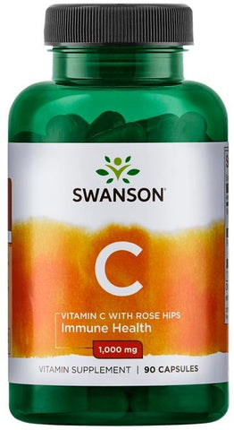 Swanson, Vitamin C with Rose Hips Extract, 1000mg - 90 caps