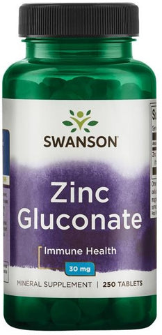 Swanson, Zinc Gluconate, 30mg - 250 tablets