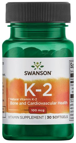 Swanson, Vitamin K-2 - Natural, 100mcg - 30 softgels