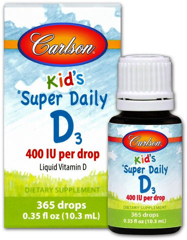 Carlson Labs, Kid's Super Daily D3, 400 IU - 10 ml.