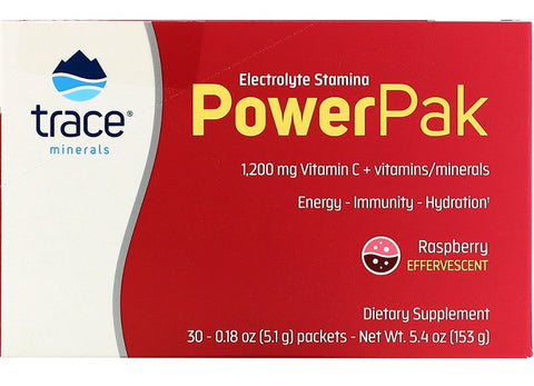 Trace Minerals, Electrolyte Stamina Power Pak, Raspberry - 30 packets