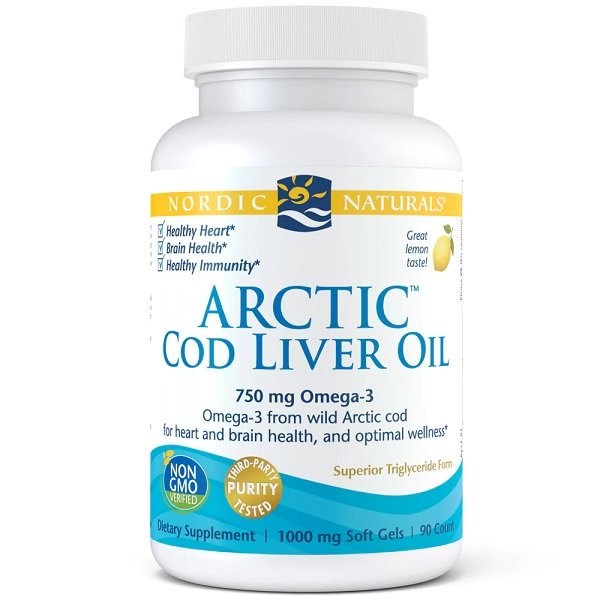 Nordic Naturals, Arctic Cod Liver Oil, 750mg Lemon - 90 softgels
