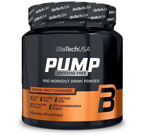 BioTechUSA, Pump Caffeine Free, Tropical Fruit - 330g