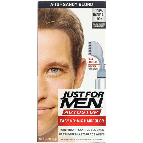 Just for Men, Autostop Men's Hair Color, Sandy Blond A-10, 1.2 oz (35 g)