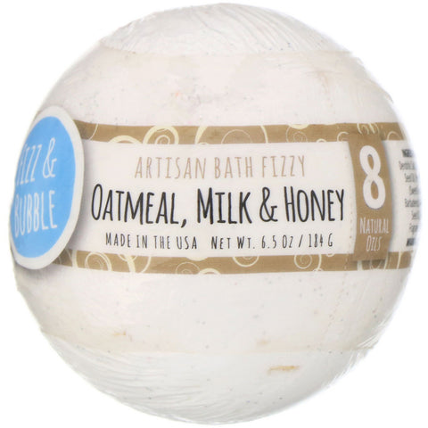 Fizz & Bubble, Artisan Bath Fizzy, Oatmeal, Milk & Honey, 6.5 oz (184 g)