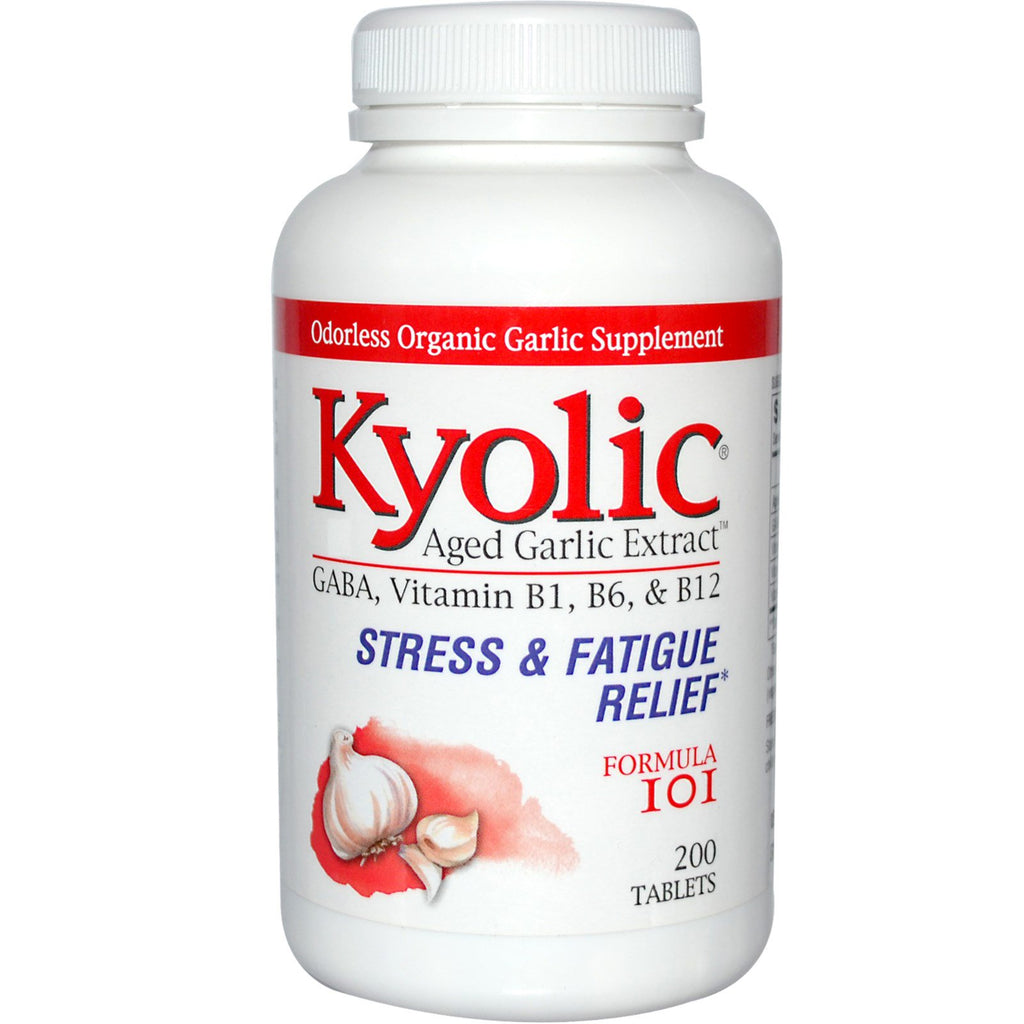 Kyolic, Aged Garlic Extract, Stress & Fatigue Relief, Formula 101, 200 Tablets