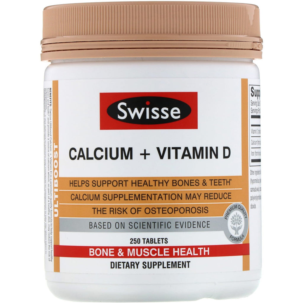 Swisse, Ultiboost, Calcium + Vitamin D, 250 Tablets