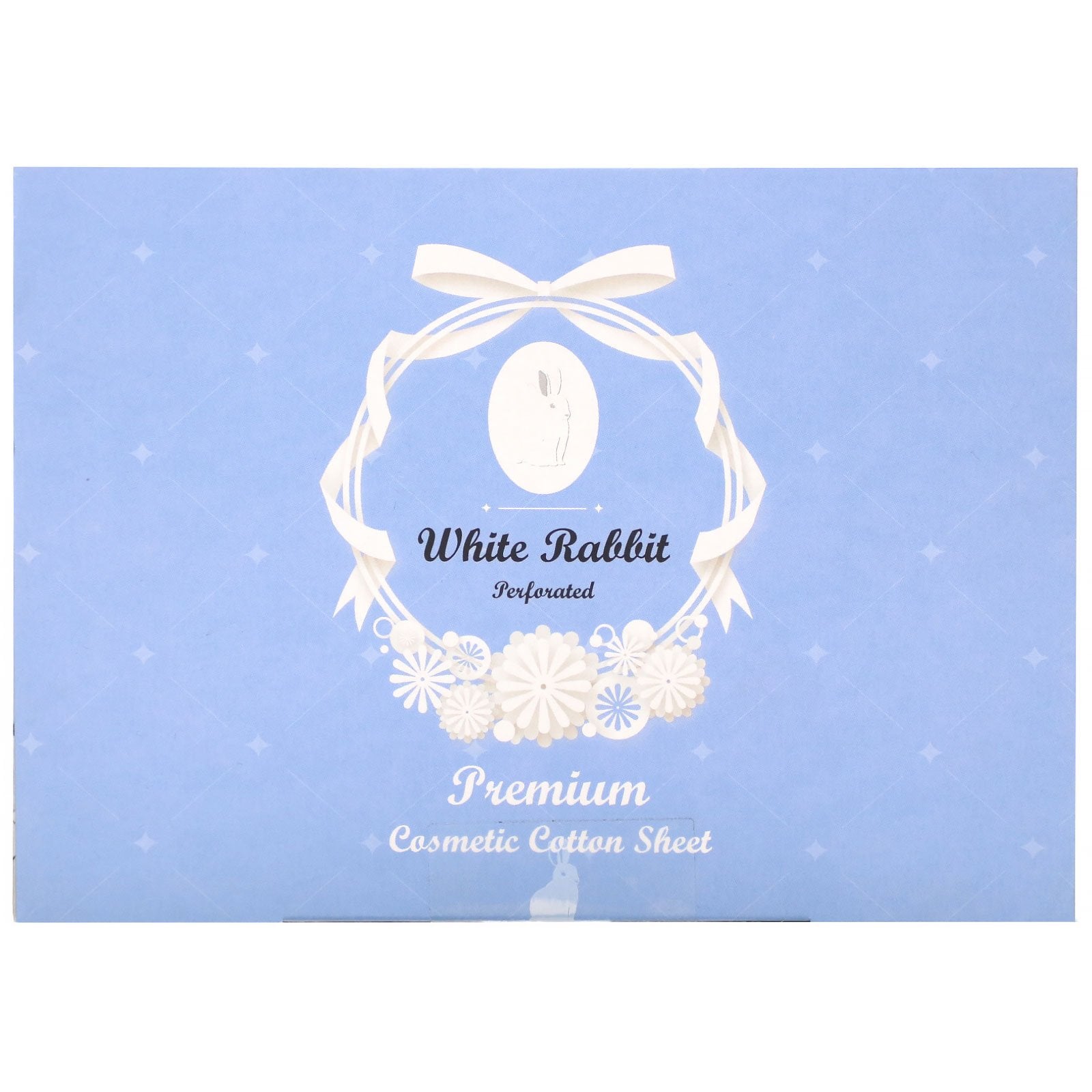 White Rabbit, Premium Cosmetic Cotton Sheet, Perforated, 200 Sheets