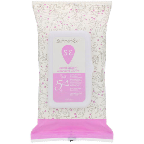 Summer's Eve, 5 in 1 Cleansing Cloths, Island Splash, 32 Cloths