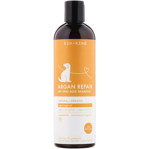 Kin+Kind, Argan Repair, Dry Skin Dog Shampoo, Warm Woody Fragrance, 12 fl oz (354 ml)