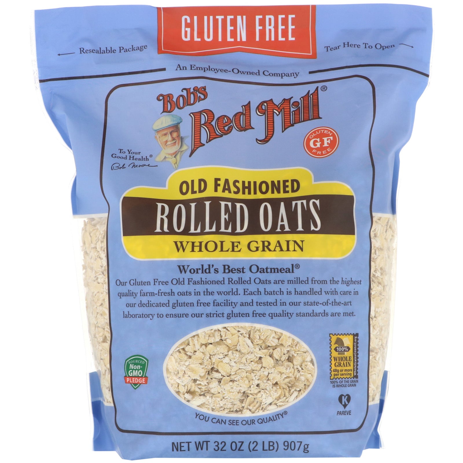 Bob's Red Mill, Old Fashioned Rolled Oats, Whole Grain, Gluten Free, 32 oz (907 g)