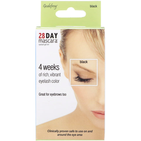 Godefroy, 28 Day Mascara, Eyelash Gel Tint Kit, Black, 25 Application Kit