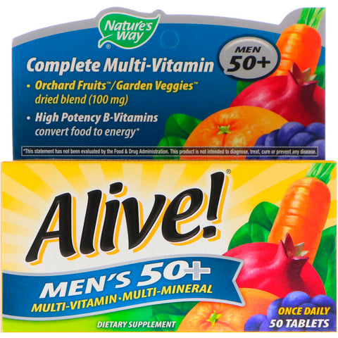 Nature's Way, Alive! Men's 50+ Complete Multi-Vitamin, 50 Tablets