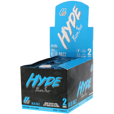 ProSupps, Hyde Power Shot, Blue Razz, 172 mg, 12 Bottles, 2.5 fl oz (74 ml) Each