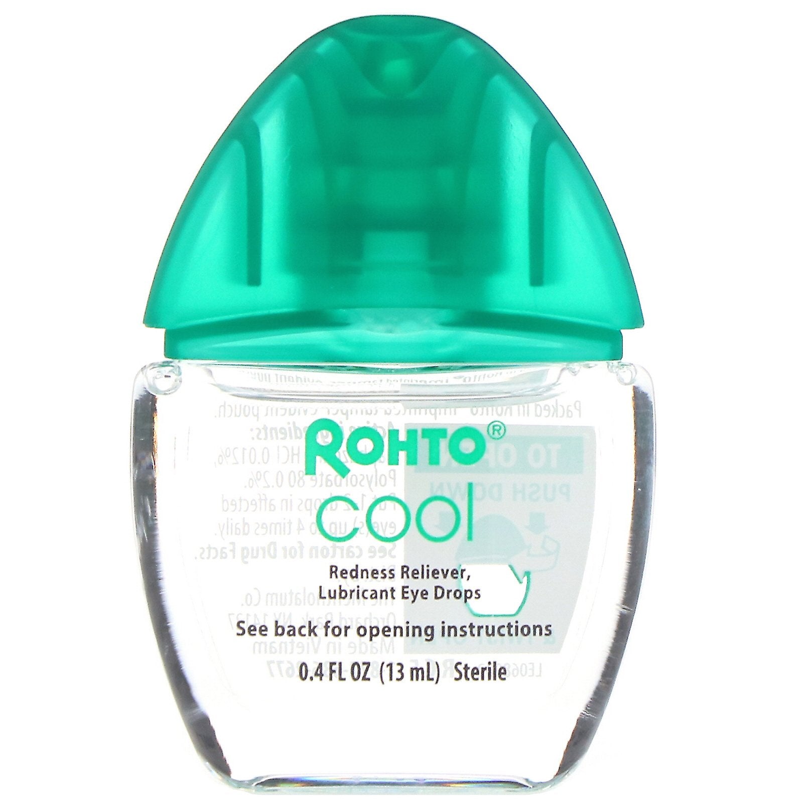 Rohto, Cooling Eye Drops, Dual Action Redness + Dryness Relief, 0.4 fl oz (13 ml)