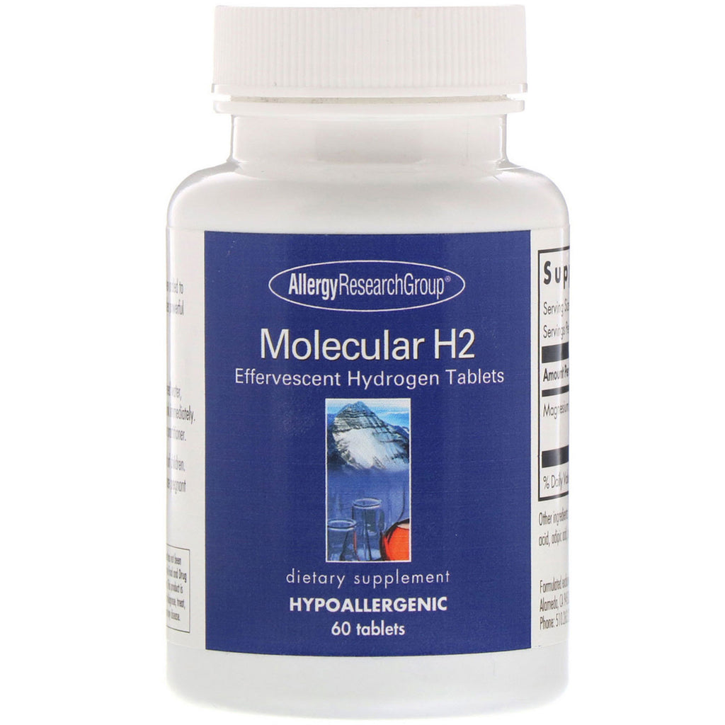 Allergy Research Group, Molecular H2, Effervescent Hydrogen Tablets, 60 Tablets