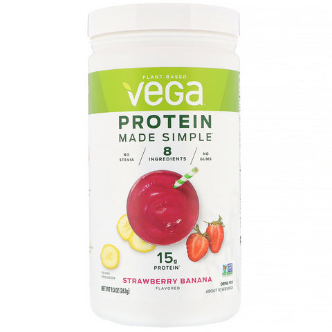 Vega, Protein Made Simple, Strawberry Banana, 9.3 oz (263 g)