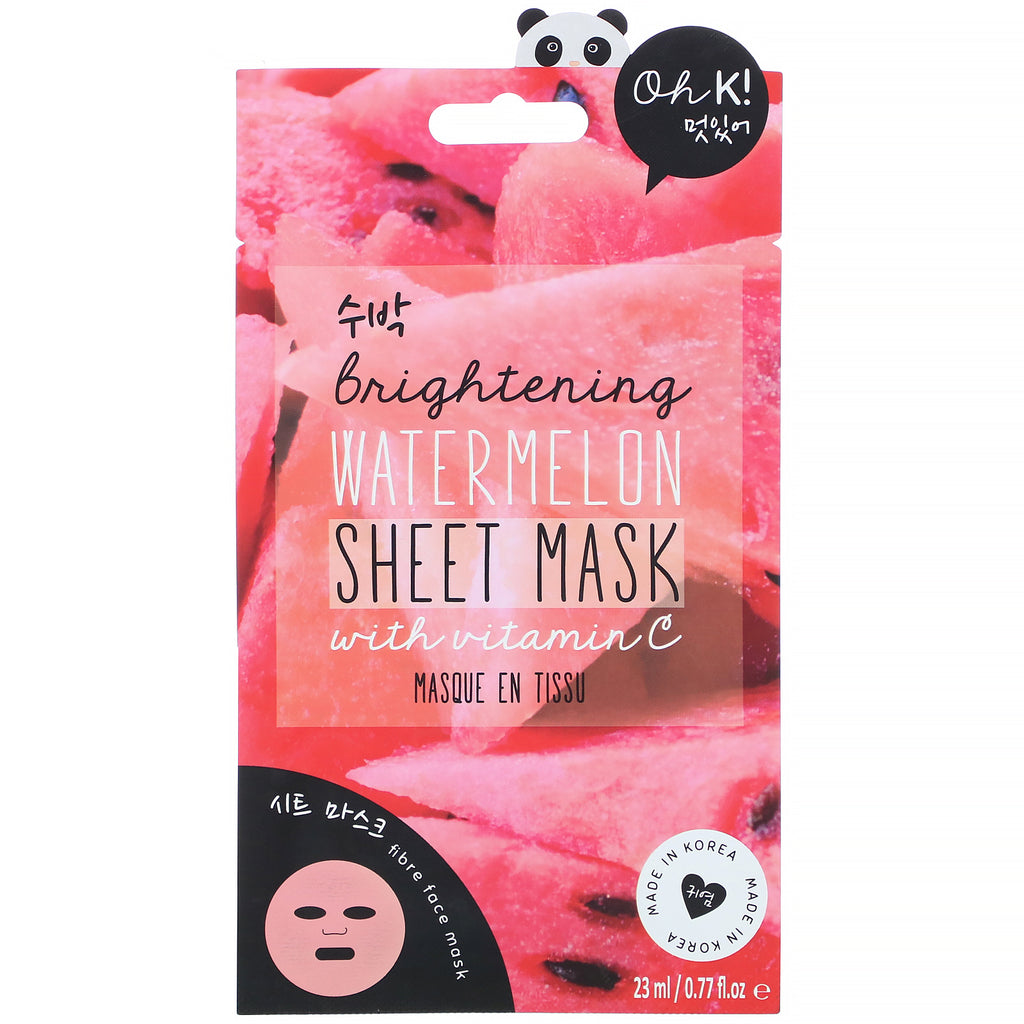 Oh K!, Brightening, Sheet Mask, Watermelon, 1 Sheet, 0.77 fl.oz (23 ml)