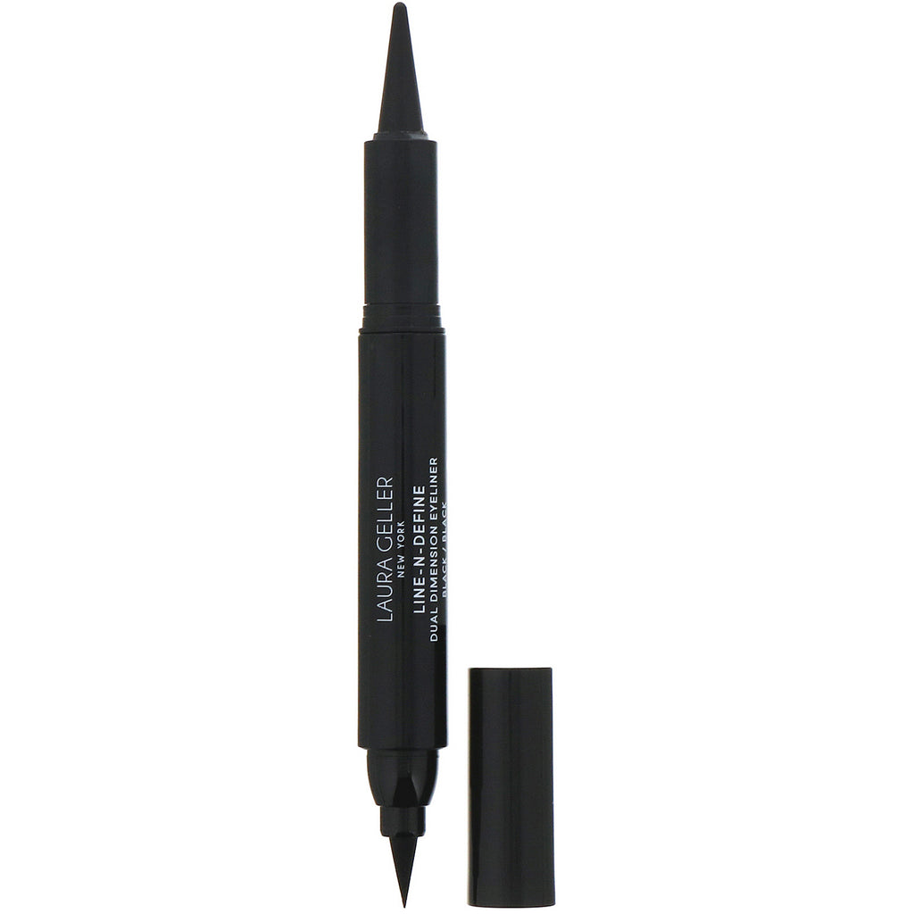Laura Geller, Line-N-Define, Dual Dimensional Eyeliner, Liquid & Kohl Eyeliner, Black/Black, 0.07 fl oz (2 ml)/ / 0.017 oz (0.5 g)