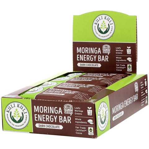 Kuli Kuli, Moringa Energy Bar, Dark Chocolate, 12 Bars, 1.6 oz (45 g) Each