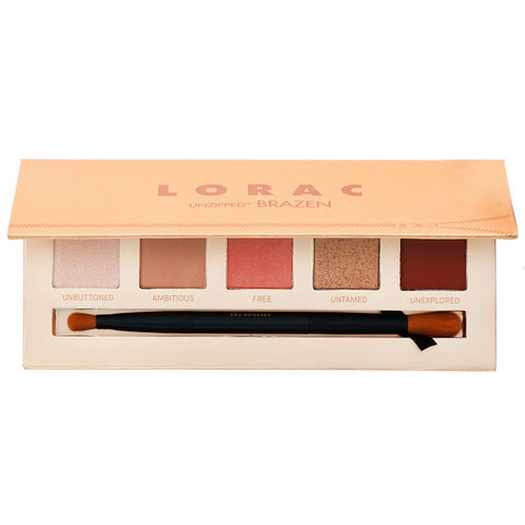 Lorac, Unzipped Brazen Eye Shadow Palette with  Dual-Ended  Brush, 0.37 oz (10.5 g)