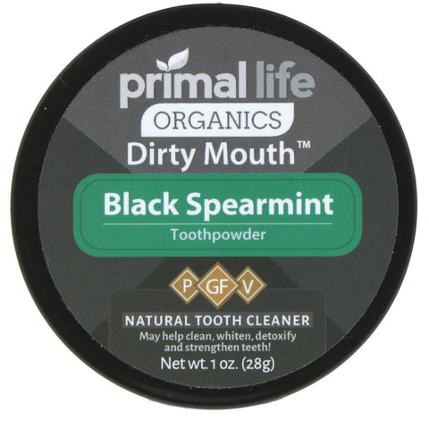 Primal Life Organics, Dirty Mouth Toothpowder, Black Spearmint, 1 oz (28 g)