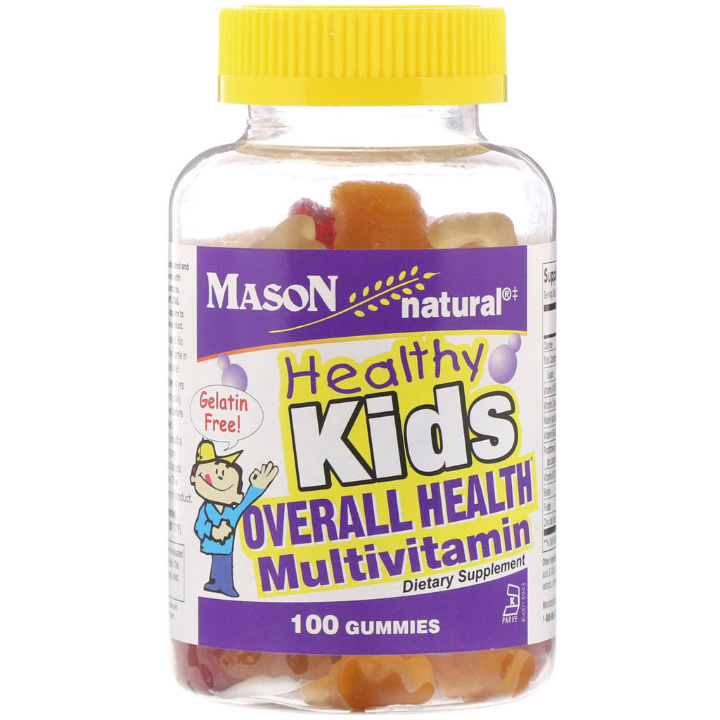 Mason Natural, Healthy Kids, Overall Health Multivitamin, 100 Gummies
